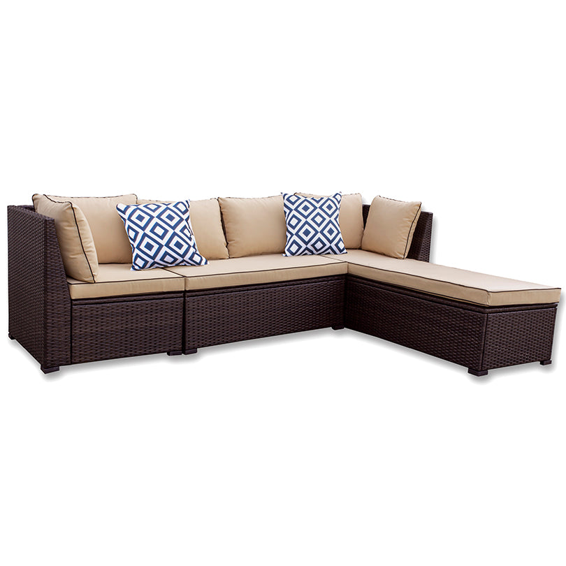 3 Piece Wicker Set with Chaise