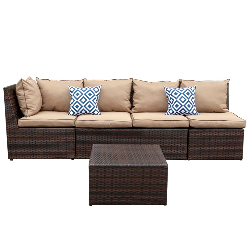4 Piece Sectional Wicker Sofa Set