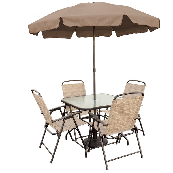 6 Piece Sling Patio Set chocolate TDC USA INC