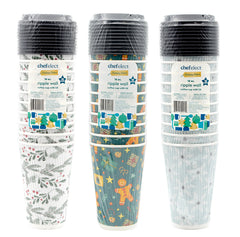 ChefElect 10-pack 16 oz Harvest Ripple Coffee Cups