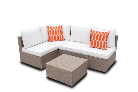 4-piece Sectional Wicker Sofa Set