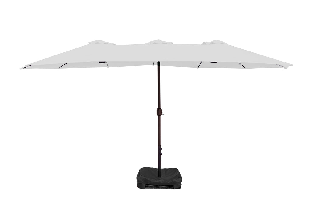 15 twin patio umbrella 15' Twin Umbrella with Sandbag Base – TDC USA INC