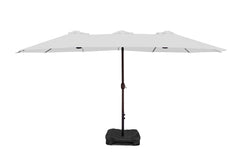 15' Twin Umbrella with Sandbag Base