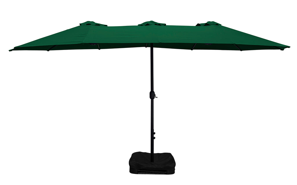 15' Twin Umbrella with Sandbag Base