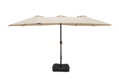 15' Twin Umbrella with Sandbag Base