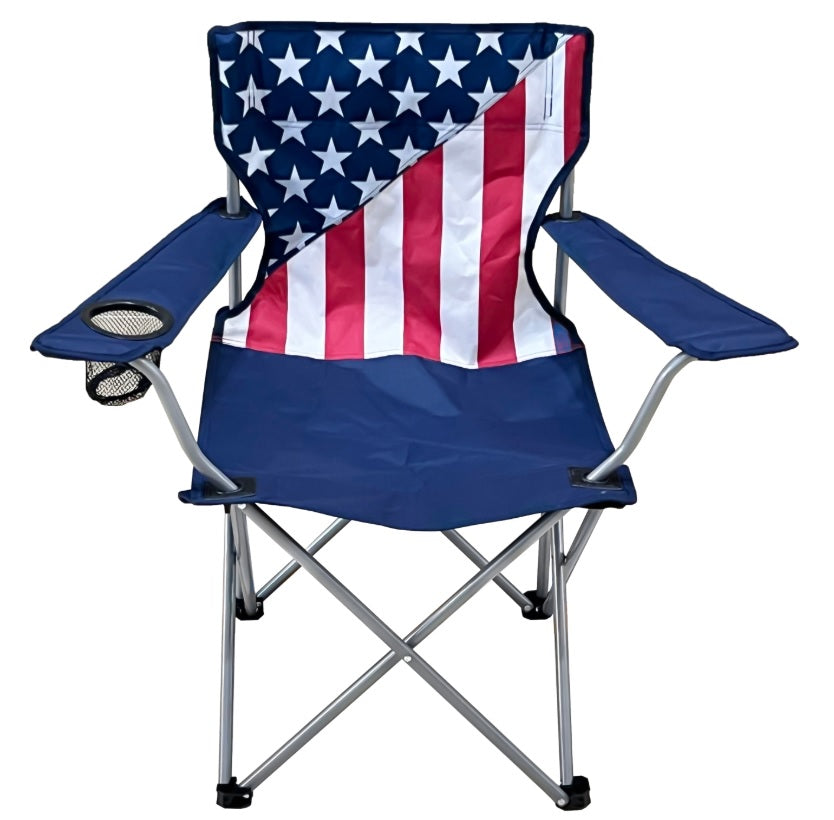 American Flag Folding Camping Chair