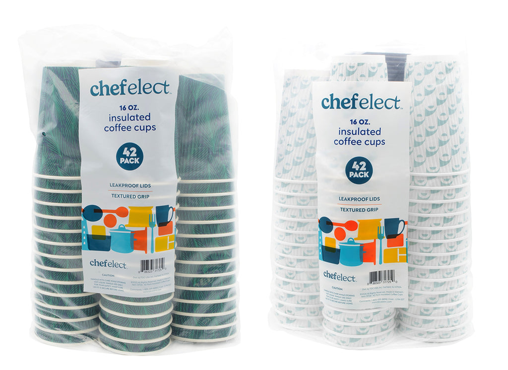 42-pack 16 oz Ripple Coffee Cups with Lids
