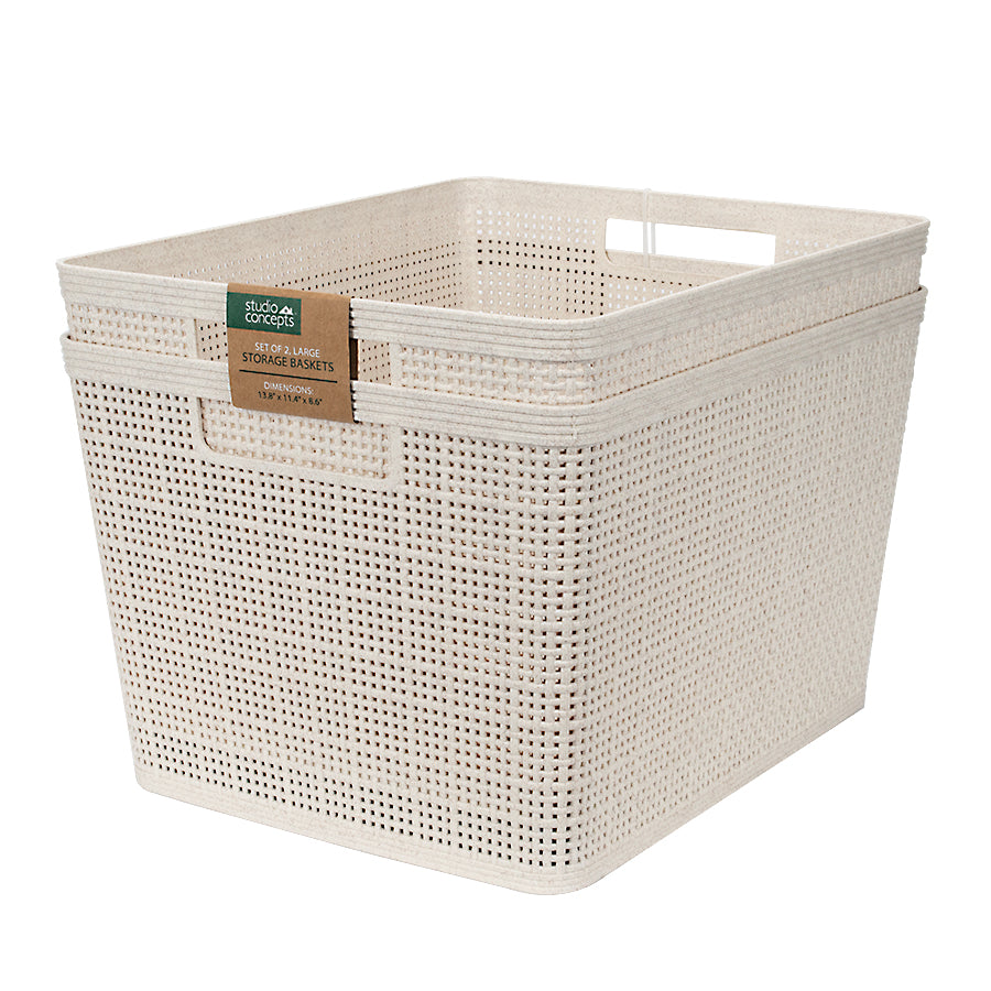 2-pack Large Deep Eco-Friendly Wheat Straw Basket