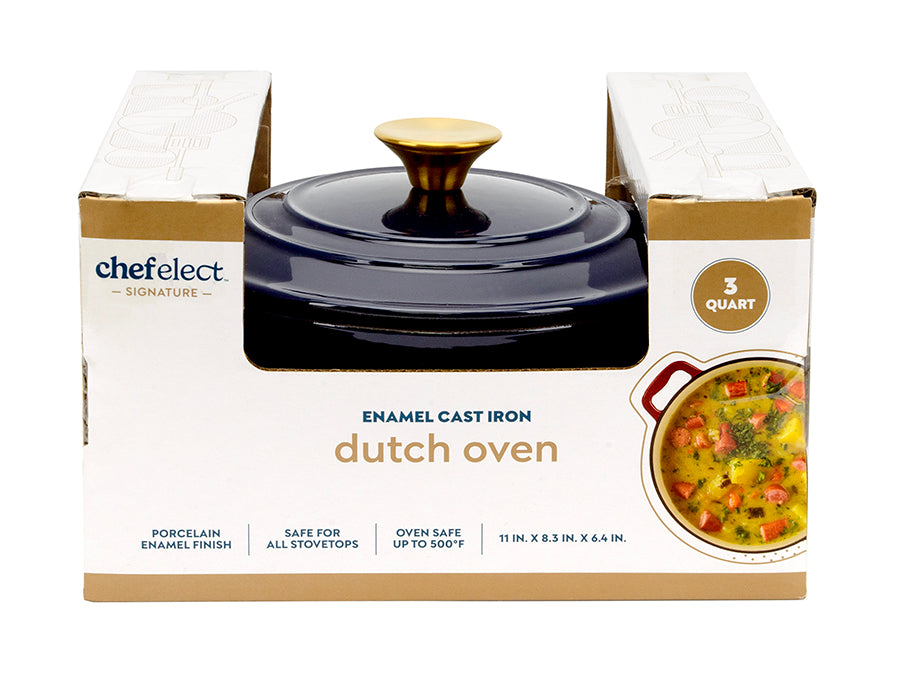 ChefElect 3 qt Cast Iron Dutch Oven
