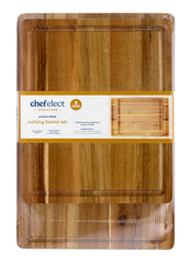 ChefElect 2-piece Acacia Wood Cutting Board Set