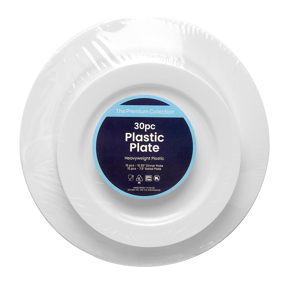30-piece Plastic Plates