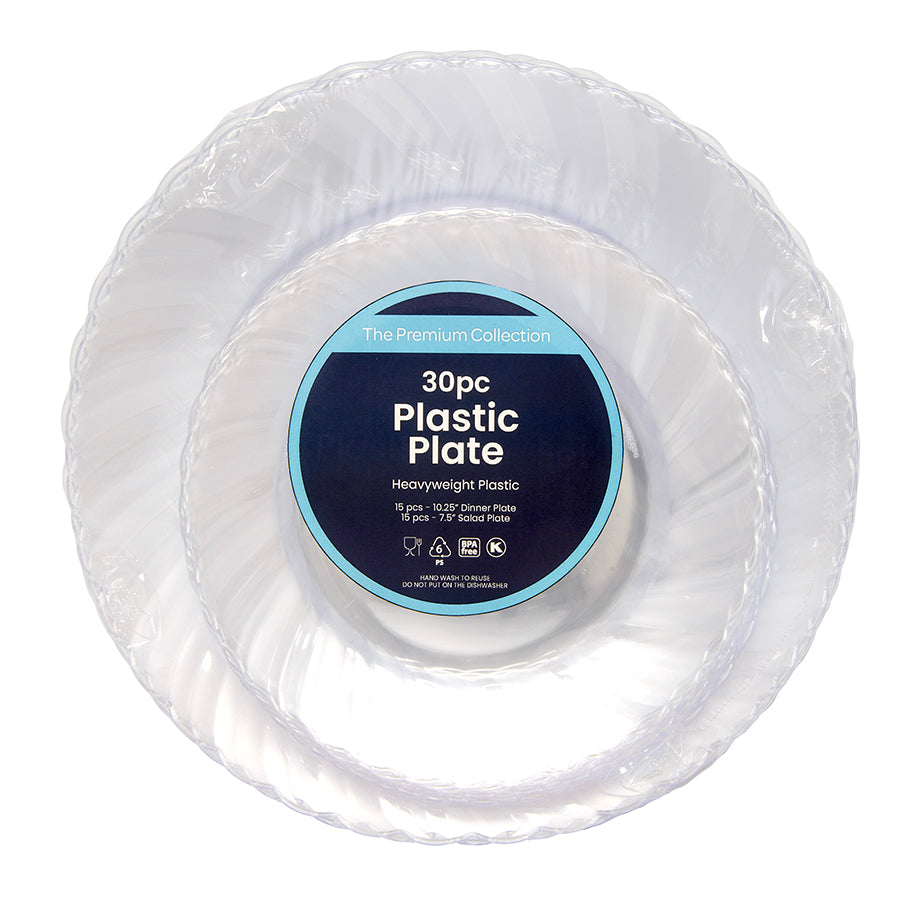 30-piece Plastic Plates