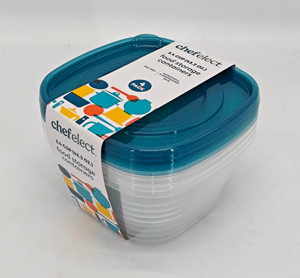 ChefElect 4-pack 5.4 cup Food Storage Containers