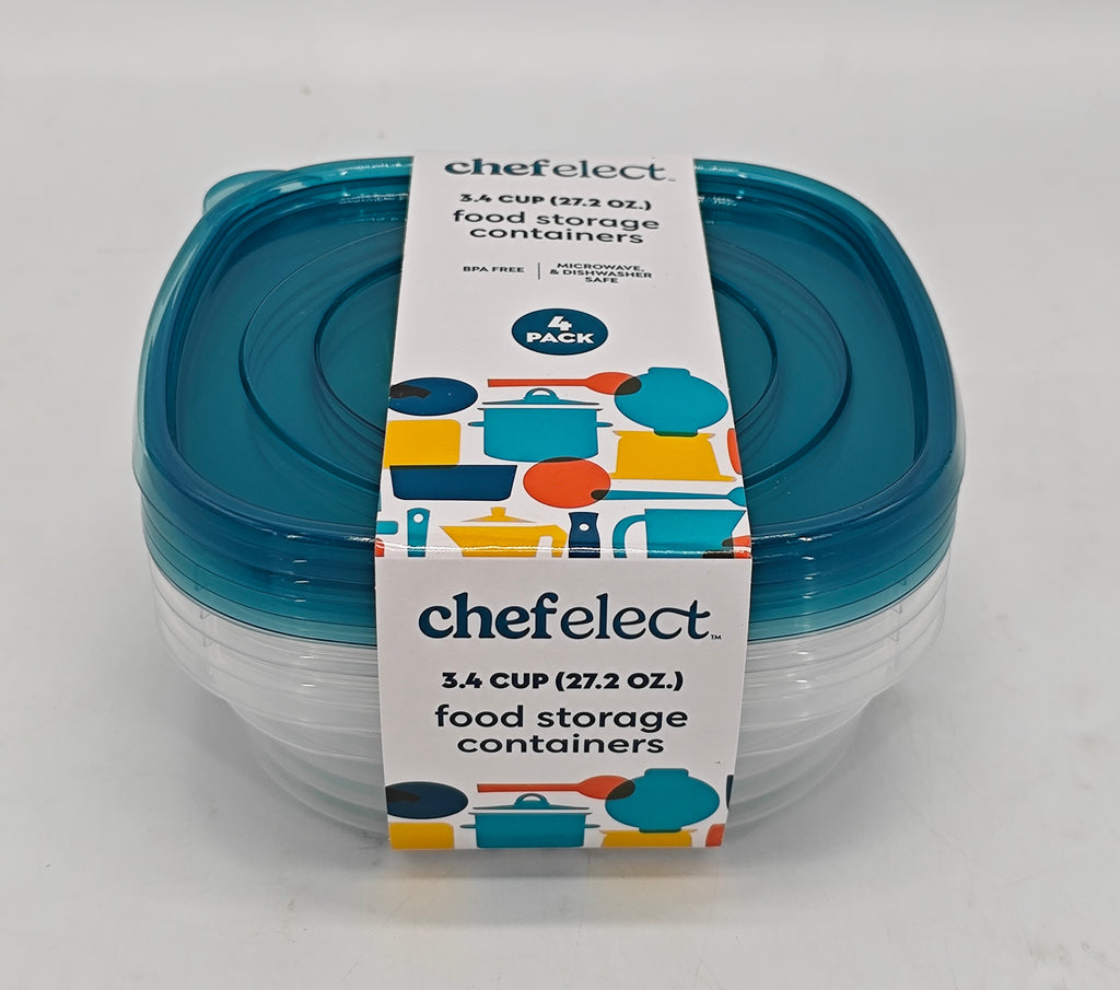 ChefElect 4-pack 3.4 cup Food Storage Containers
