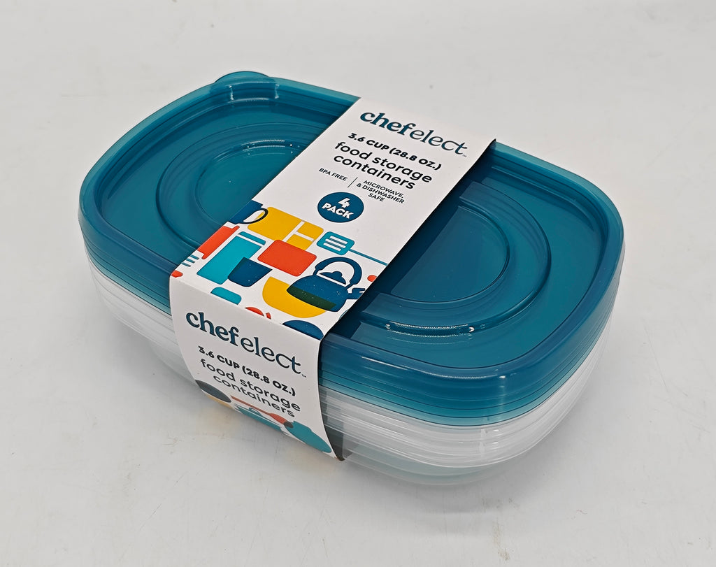 ChefElect 4-pack 3.6 cup Food Storage Containers