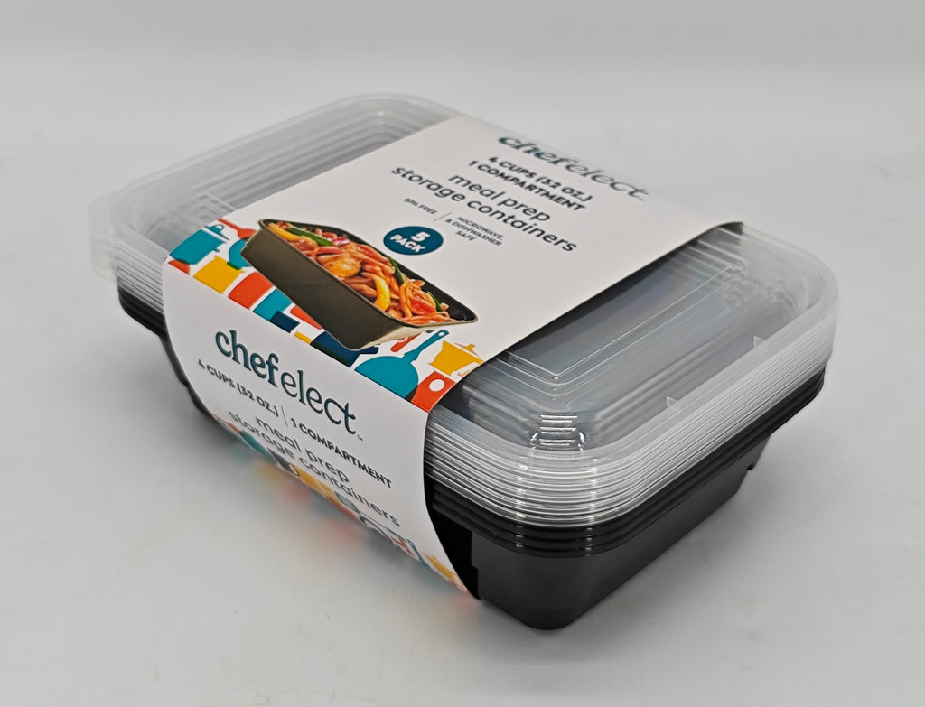 ChefElect 5-pack 4 cup Meal Prep Storage Containers