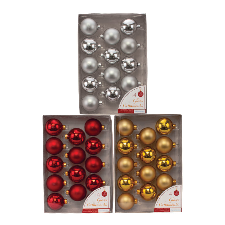 14-pack Glass Ornaments