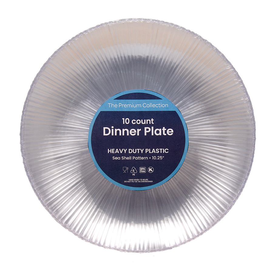 10-count 10.25" Dinner Plates - Heavy Duty Plastic