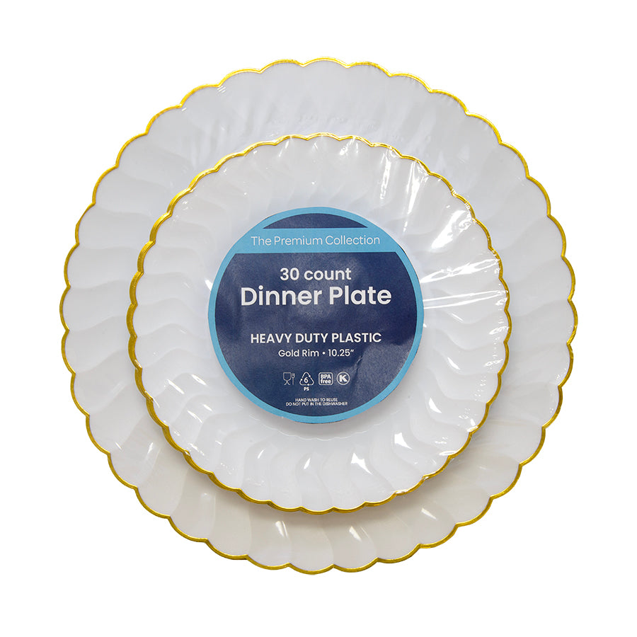 30-count Dinner and Salad Plates - Heavy Duty Plastic