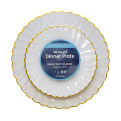 30-count Dinner and Salad Plates - Heavy Duty Plastic