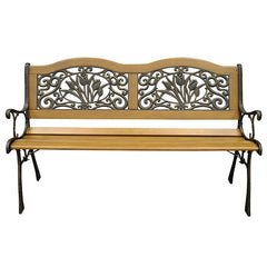 Park Bench with Decorative Design