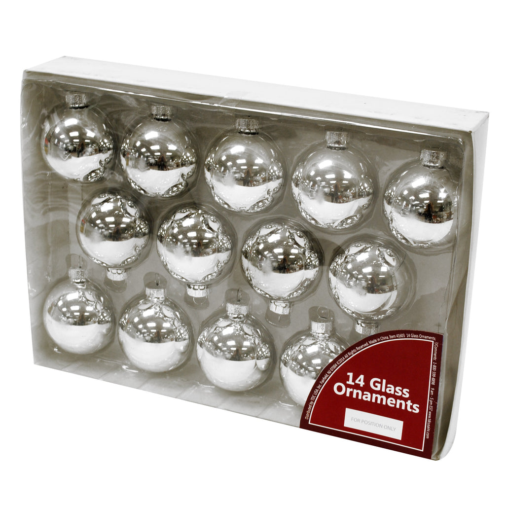 14 Pack Glass Ornaments