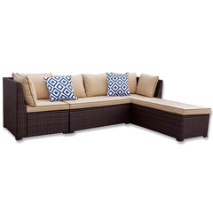 3 Piece Wicker Set with Chaise