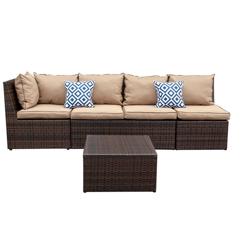 4 Piece Sectional Wicker Sofa Set TDC USA INC