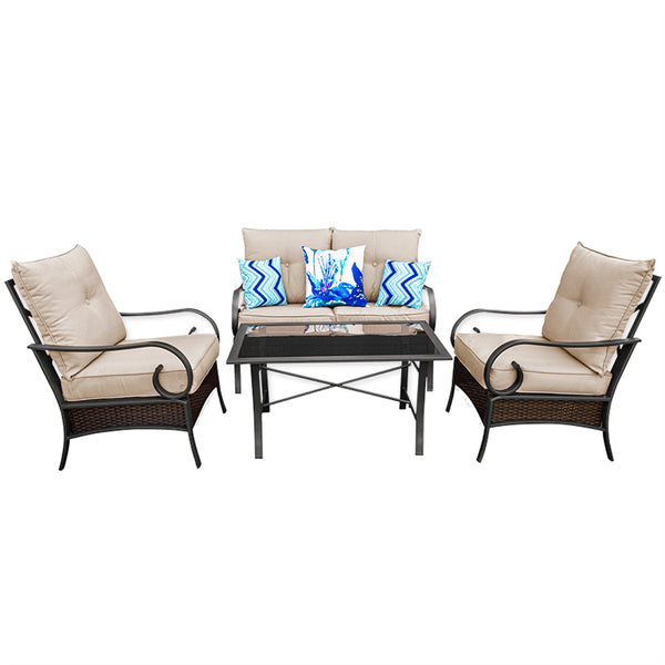 4 Piece Wicker Sofa Set TDC USA INC