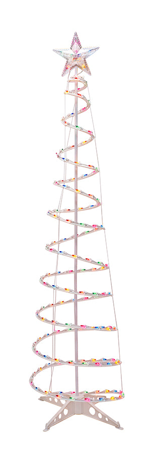 6' Multi-color Lights Spiral Tree with Star