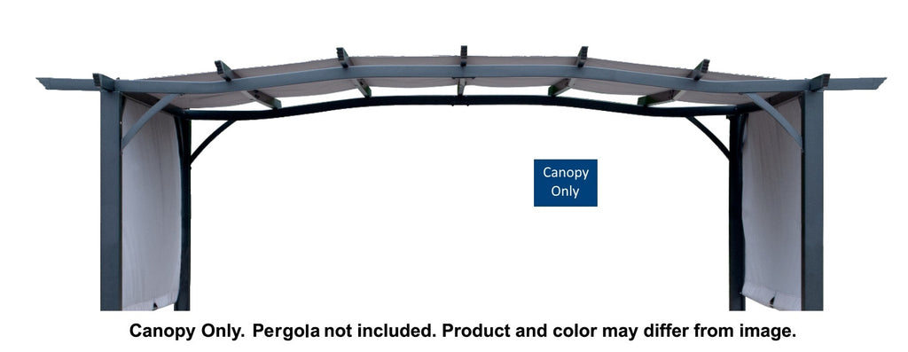11' x 9' Pergola Replacement [NO ZIPPERS] Canopy (gray) [Aldi/ShopRite]