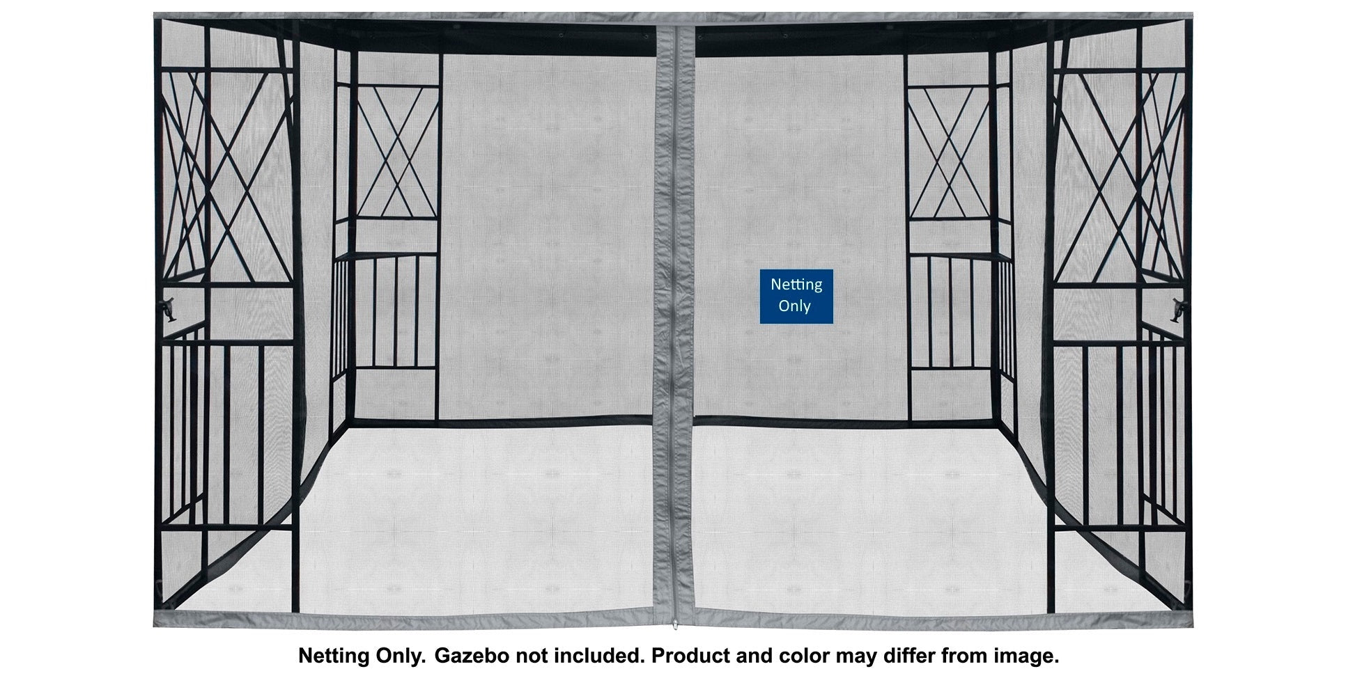 10' x 10' Gazebo Replacement Netting Panels (gray) [Aldi] TDC USA INC