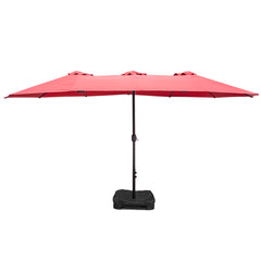 15' Twin Umbrella with Sandbag Base